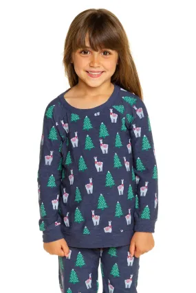 Chaser Holiday Llama Cozy Knit Pullover