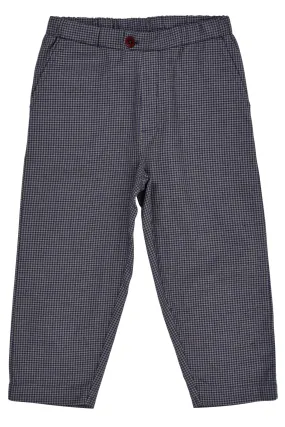 CHECK PANT W. FAKE FLY - NAVY CHECK COMBI