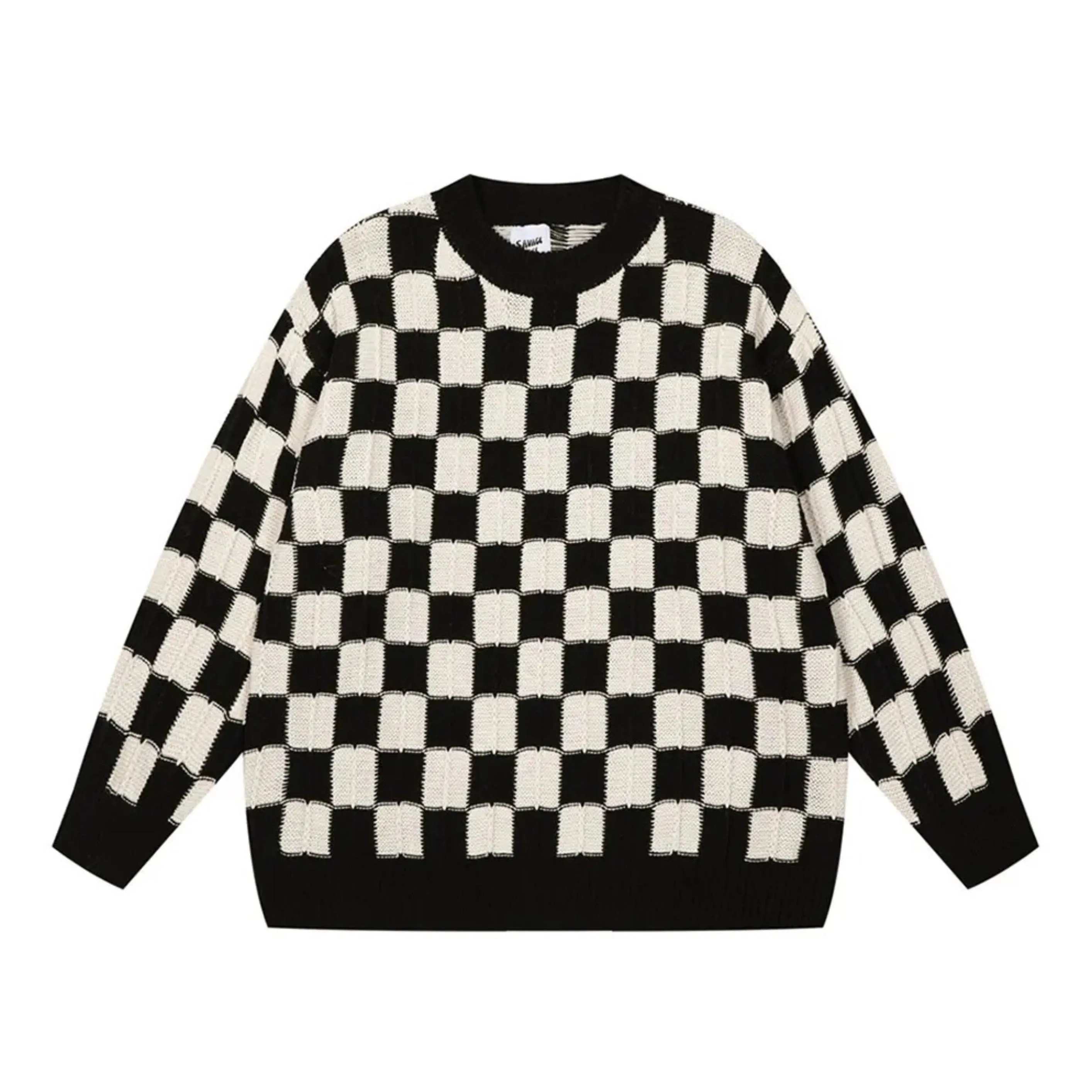 Checkered Knitted Sweater