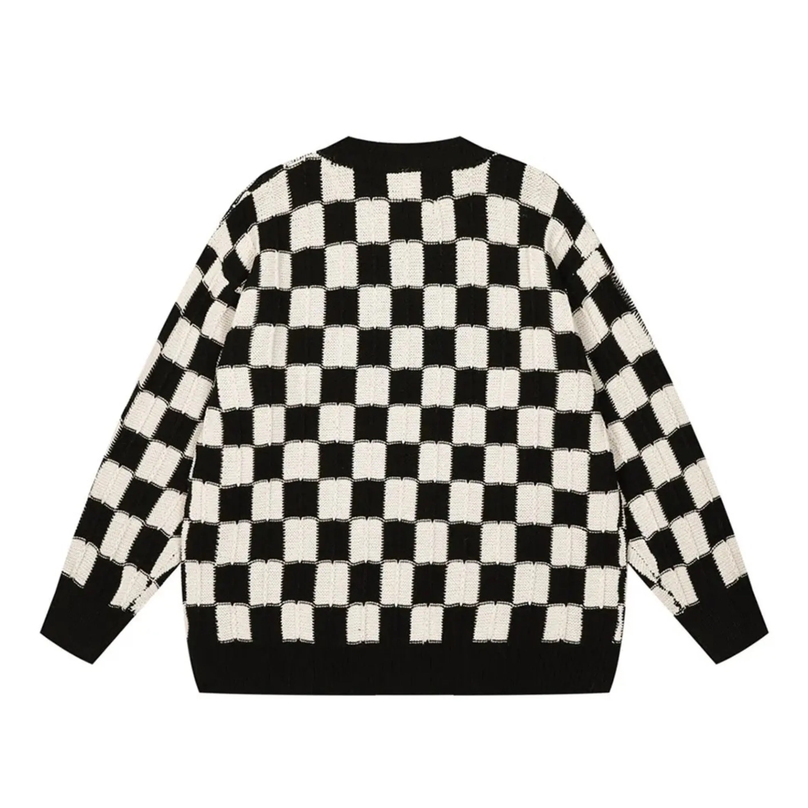 Checkered Knitted Sweater