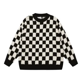 Checkered Knitted Sweater