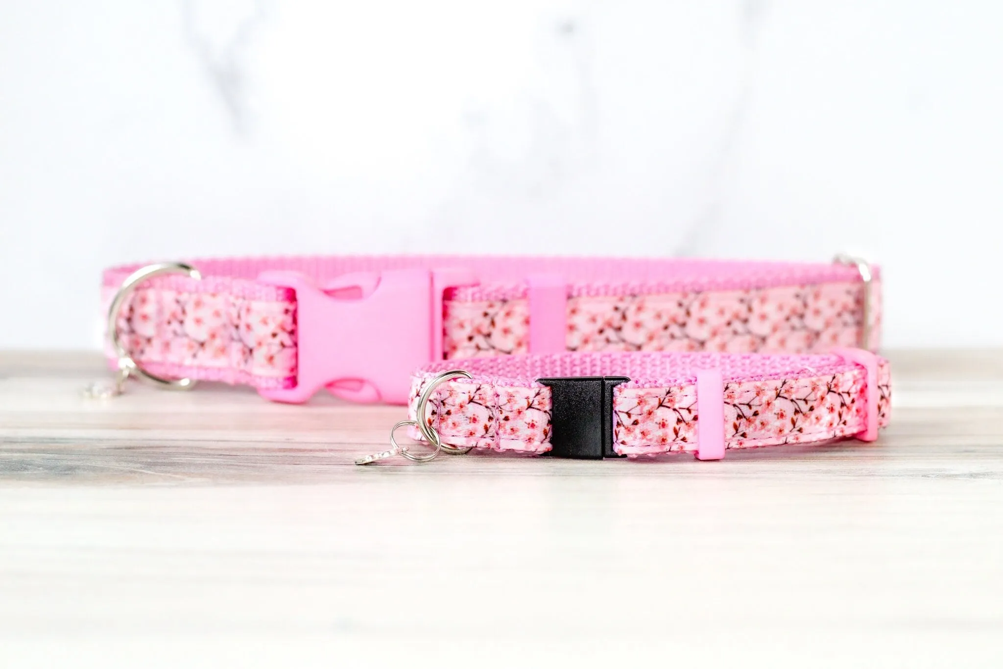 Cherry blossom, Dog collar, Sakura collar, Cat collar, Floral collar, Spring dog collar, Personalized dog collar, Pink flower