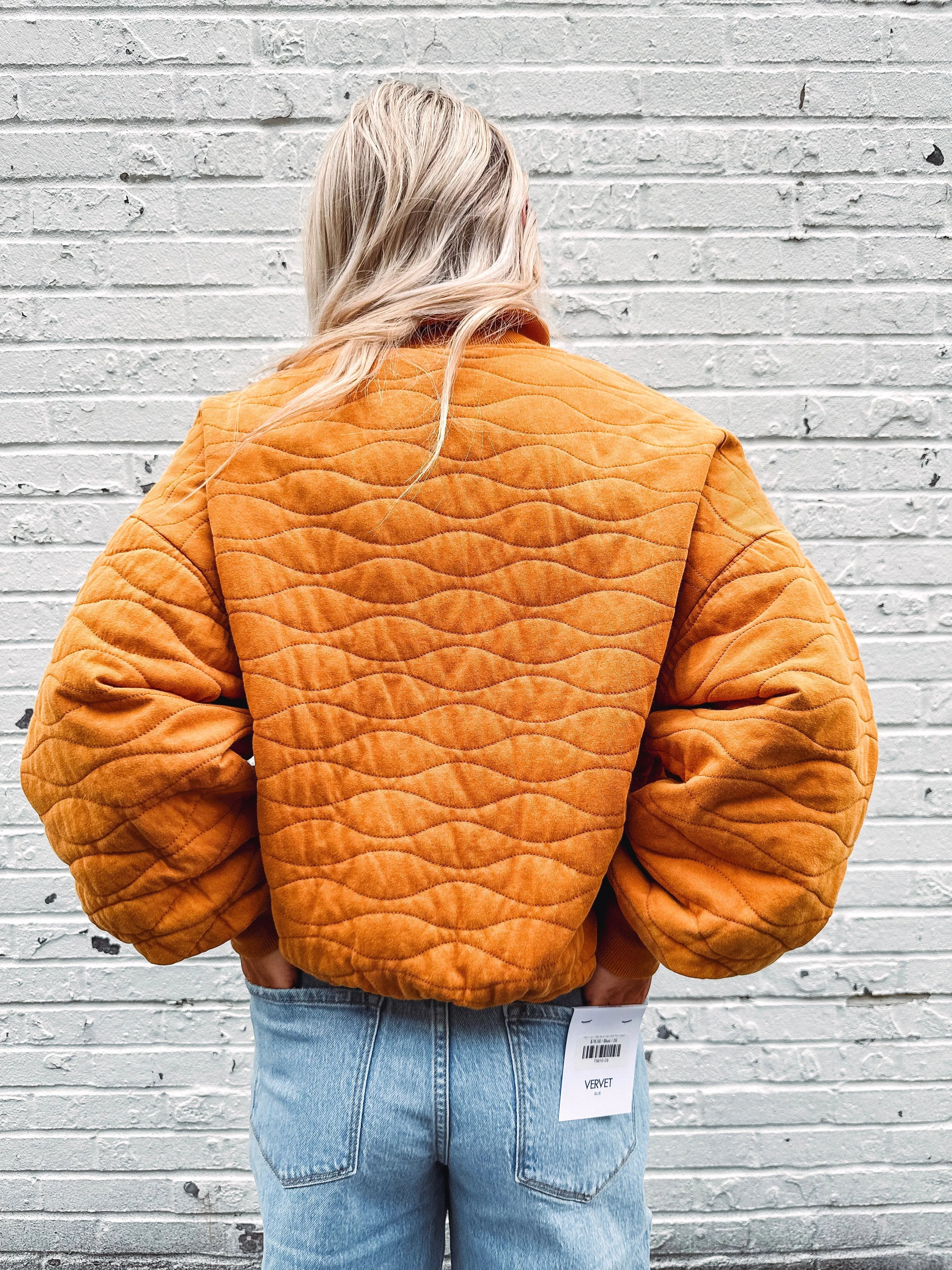 Chilly Autumn Morning Quilted Bomber Jacket