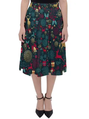 Christmas Reindeer Midi Skirt [IN STOCK]