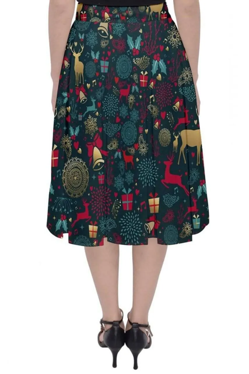 Christmas Reindeer Midi Skirt [IN STOCK]