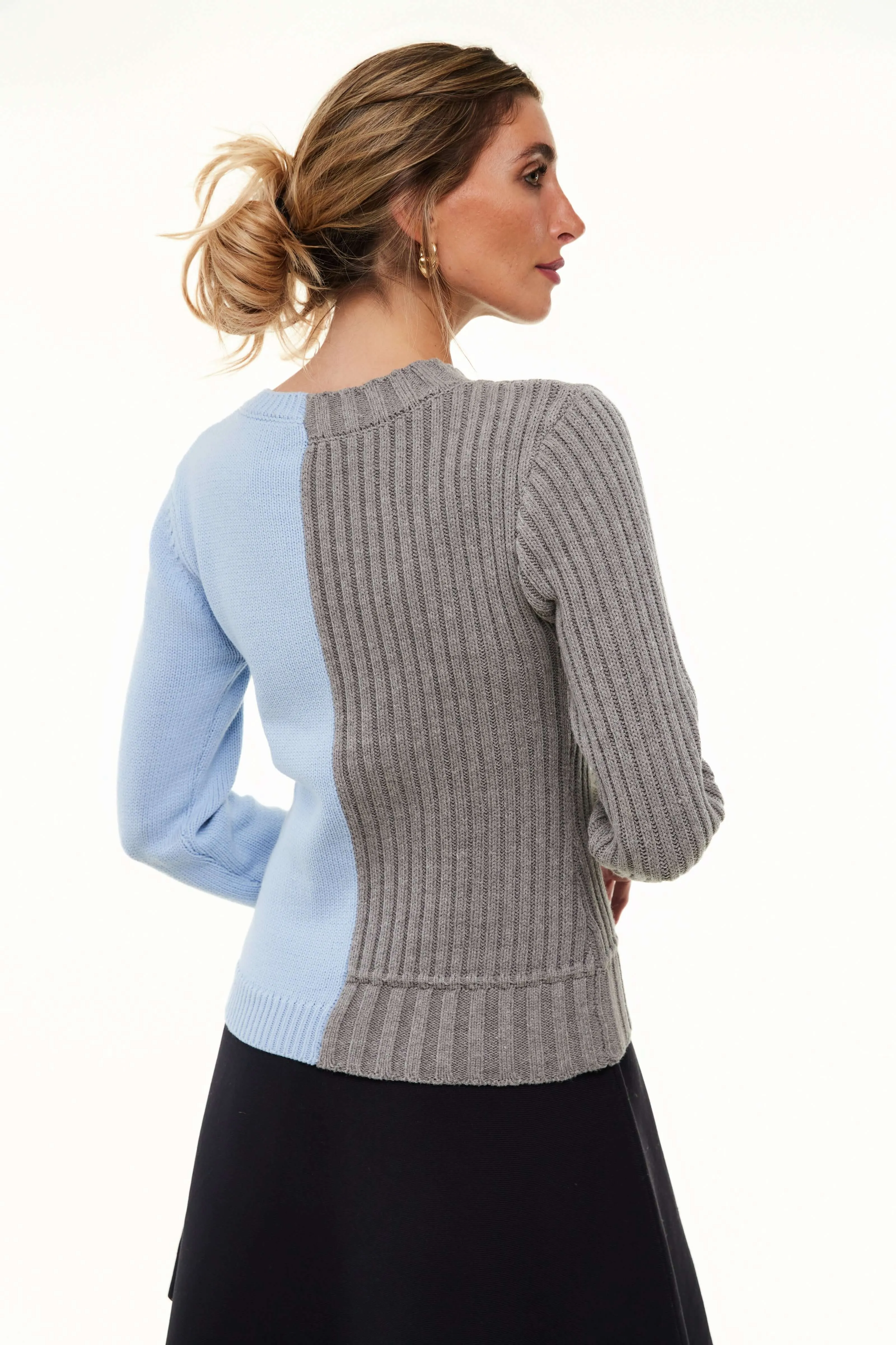 CHUNKY 2-TONE SWEATER