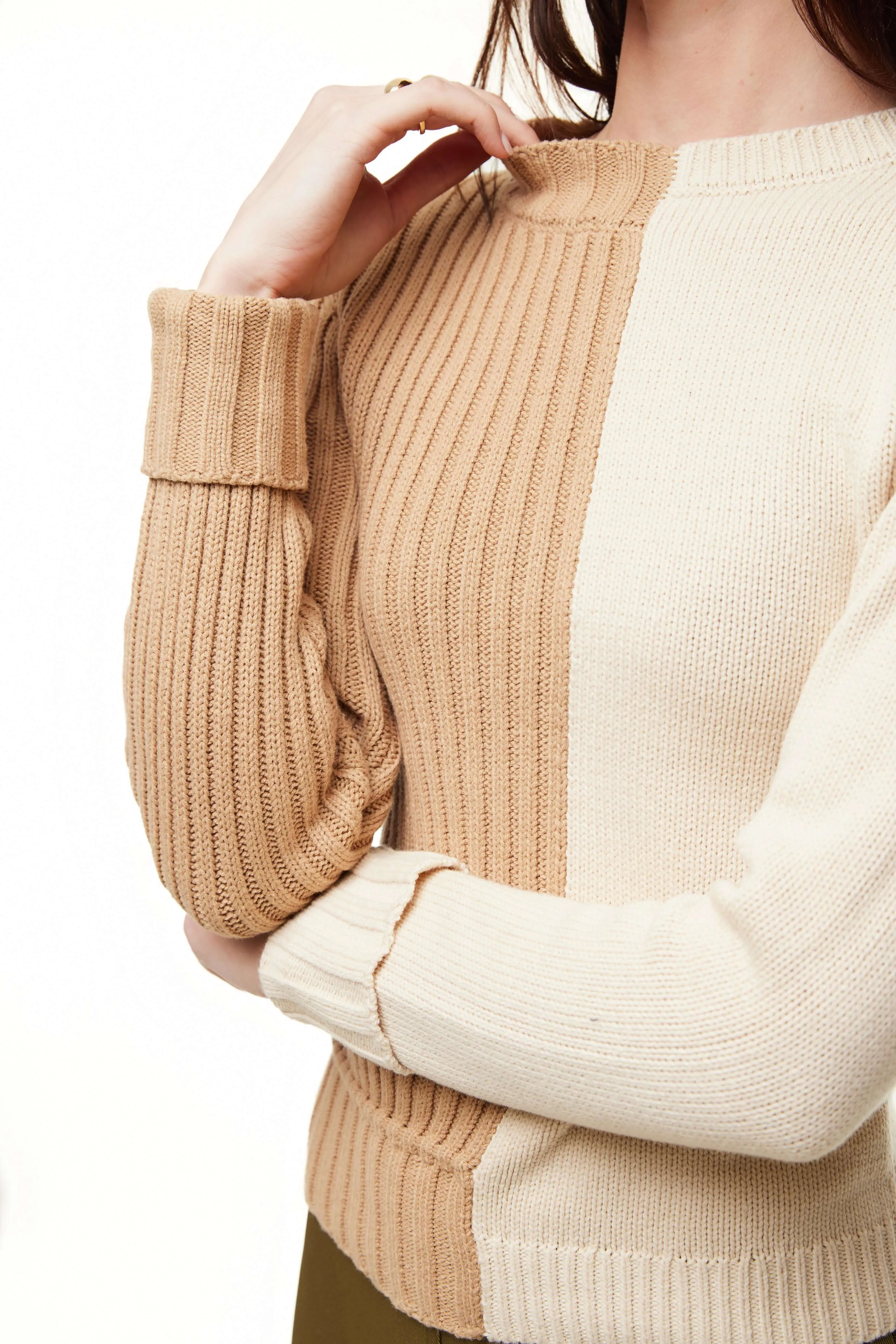 CHUNKY 2-TONE SWEATER