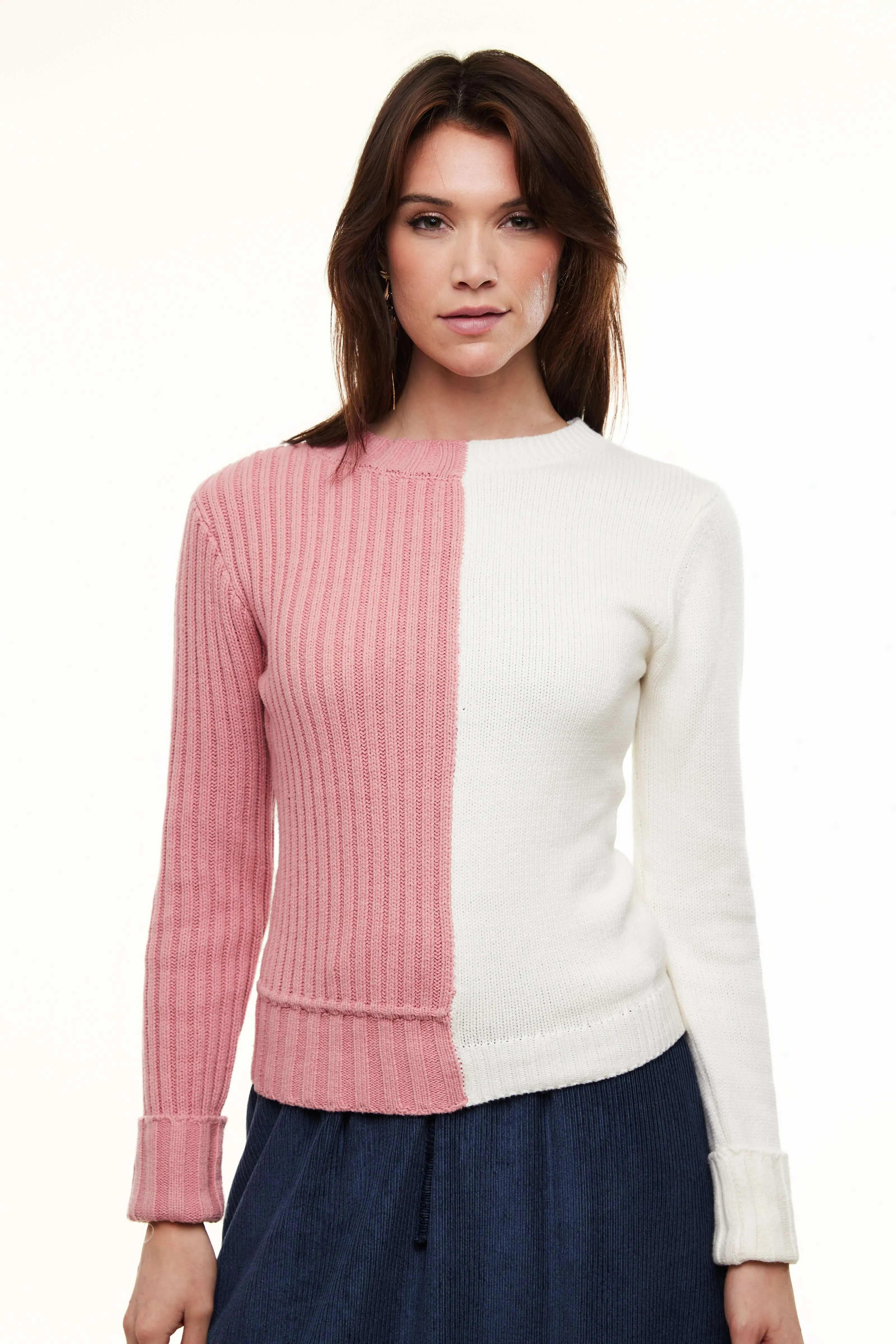 CHUNKY 2-TONE SWEATER