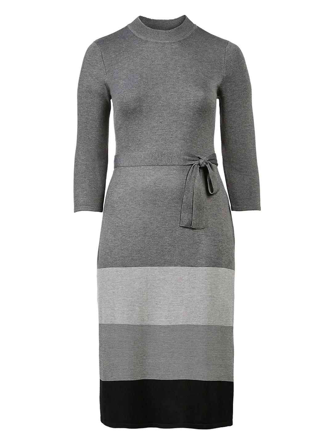 Colorblock Fit-And-Flare Midi Sweater Dress