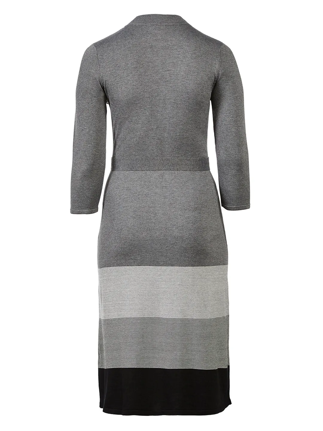 Colorblock Fit-And-Flare Midi Sweater Dress