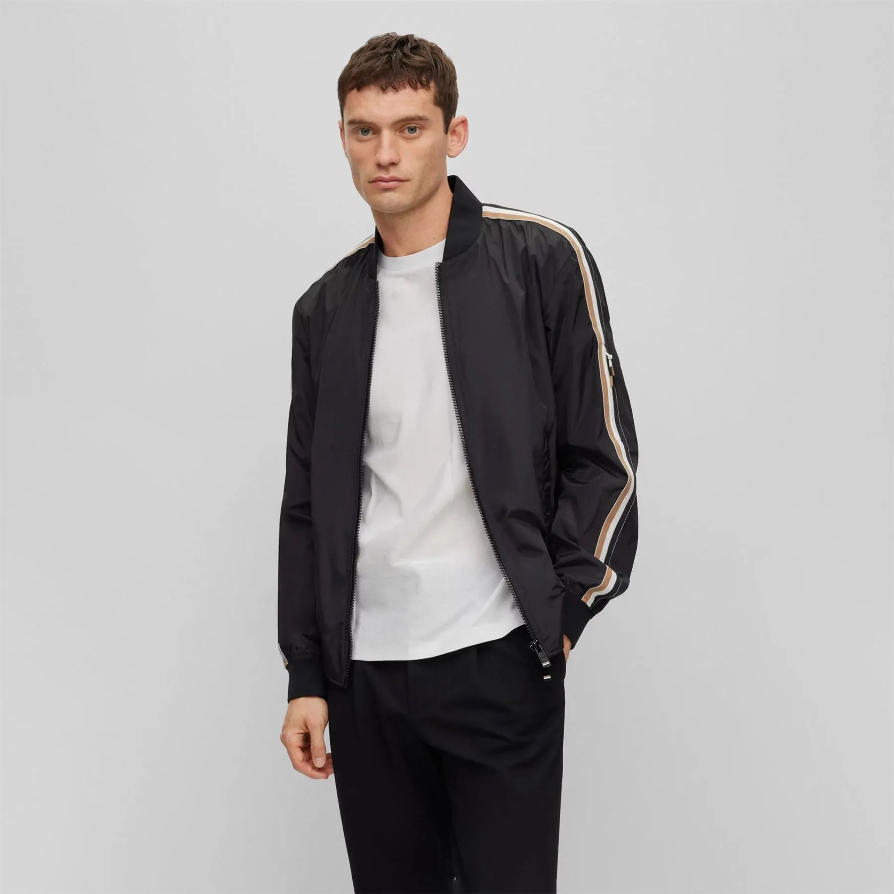 Coltrane Full Zip Regular Fit Bomber Jacket Black - AW23