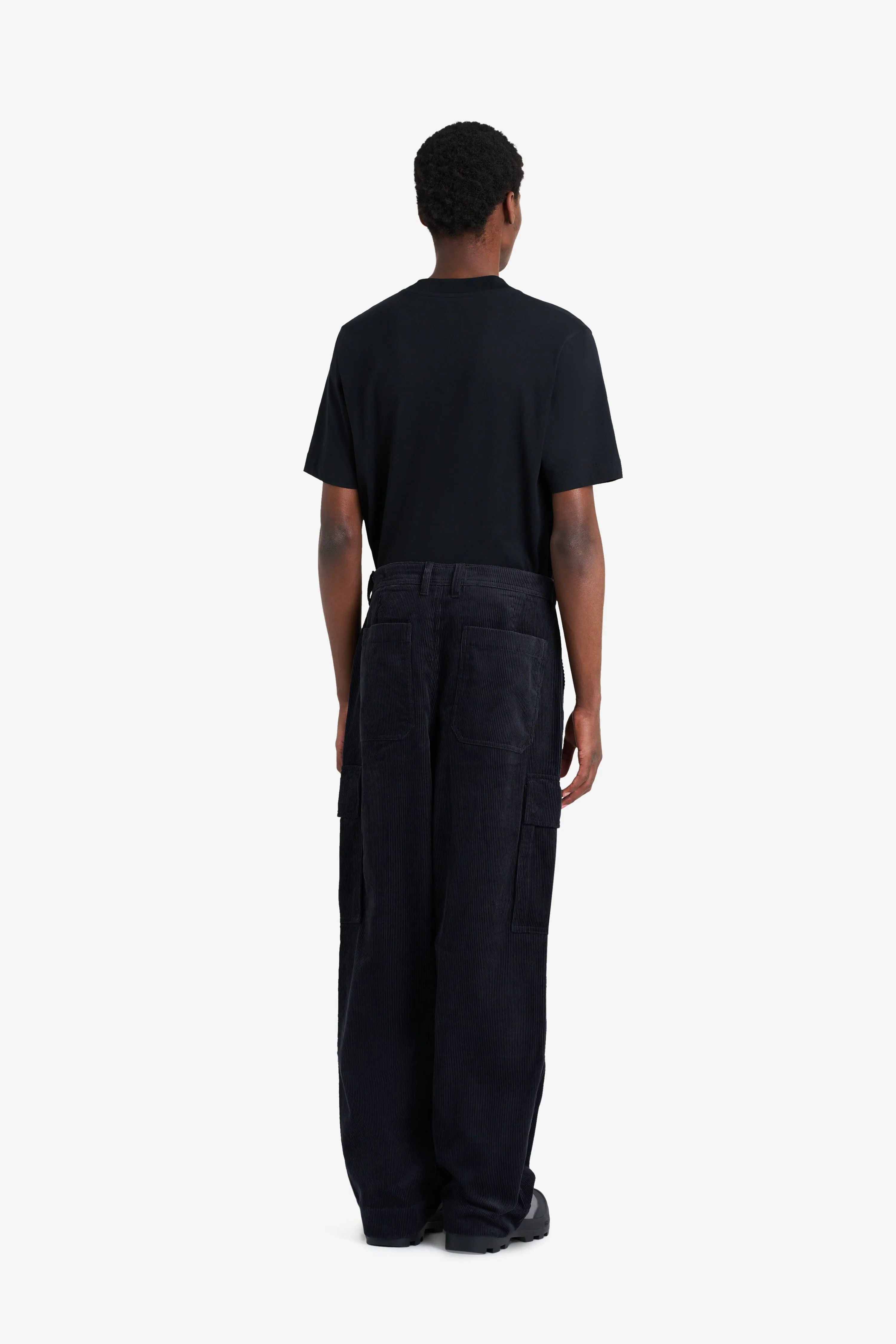 CORDUROY CARGO PANTS BLACK