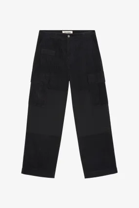 CORDUROY CARGO PANTS BLACK