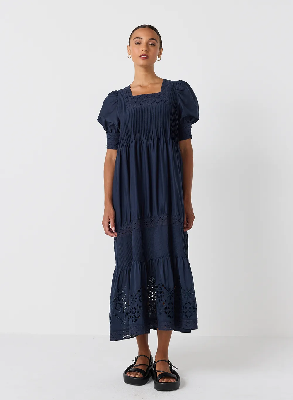 Corinne Silk Cotton Midi Dress