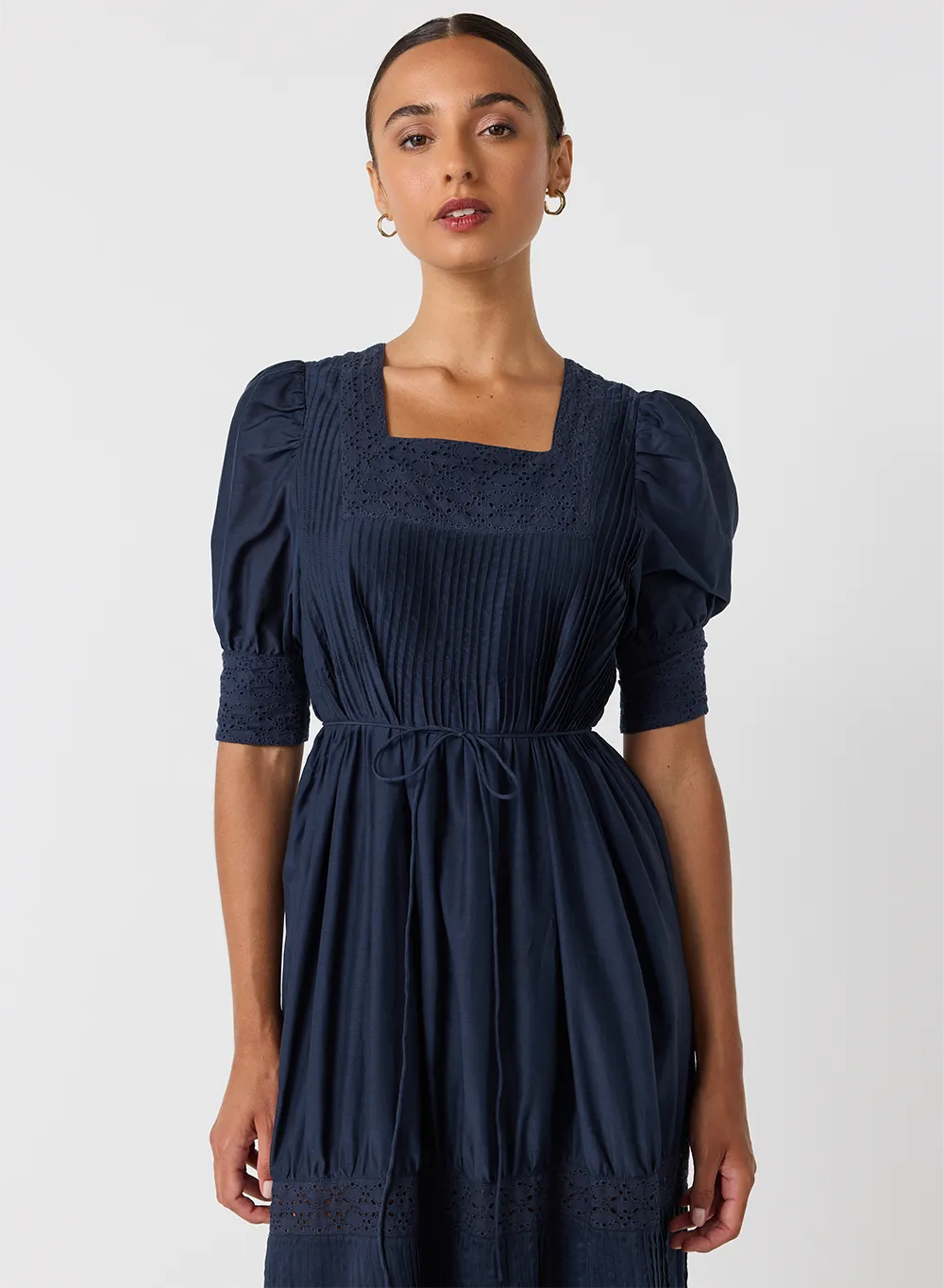 Corinne Silk Cotton Midi Dress