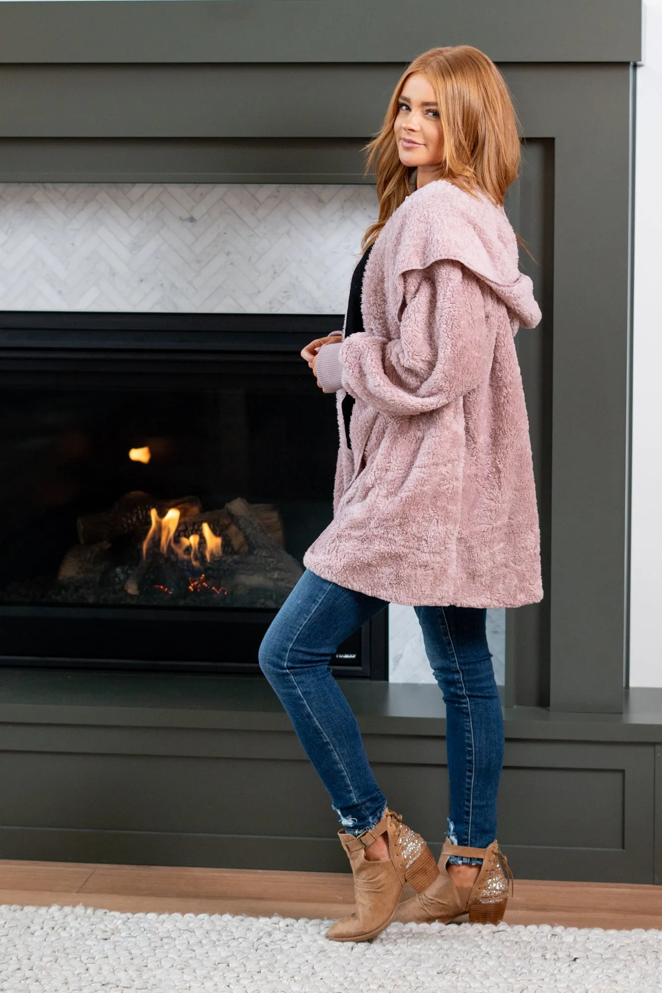 Cozy Sherpa Jacket - Dusty Lilac