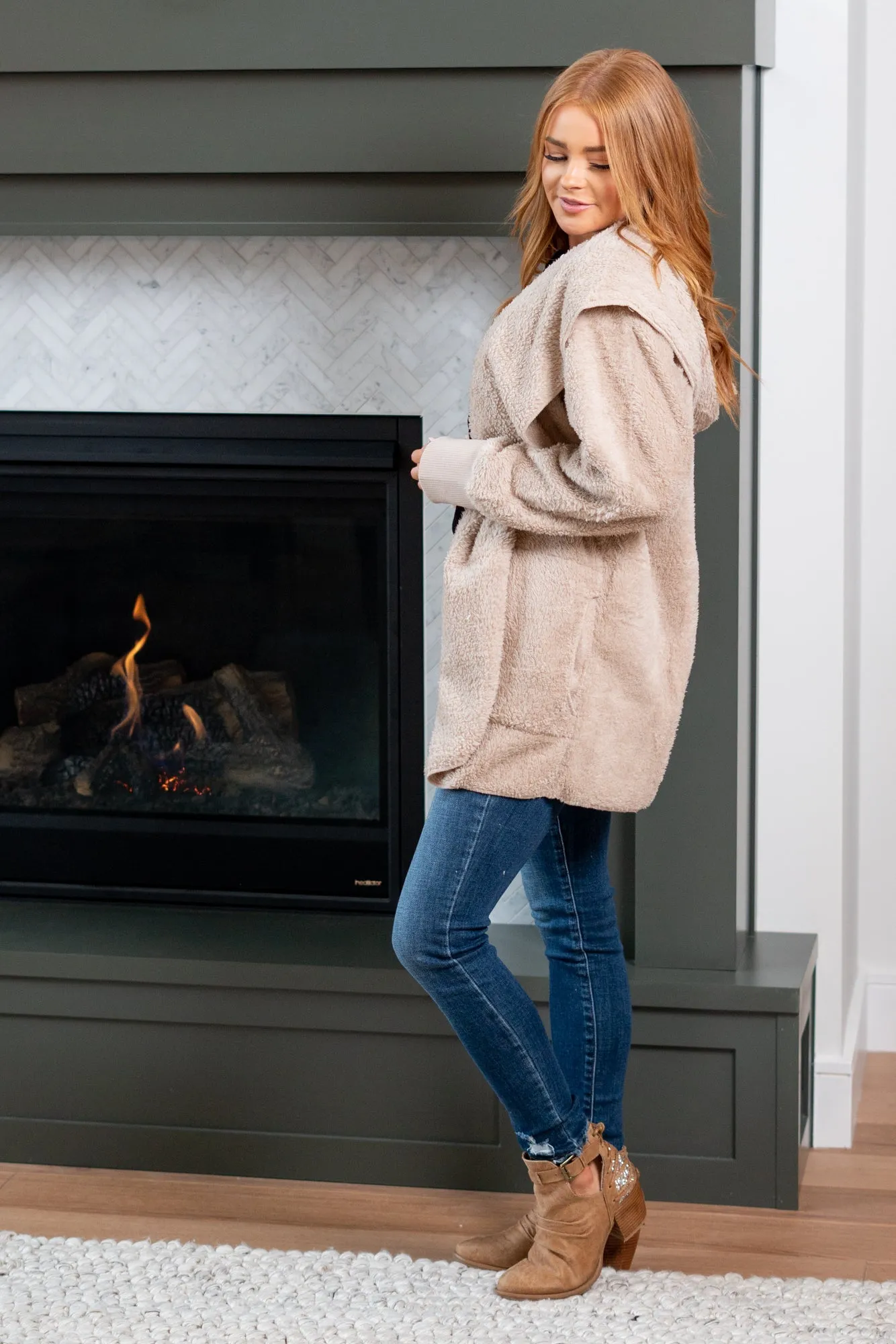 Cozy Sherpa Jacket - Taupe