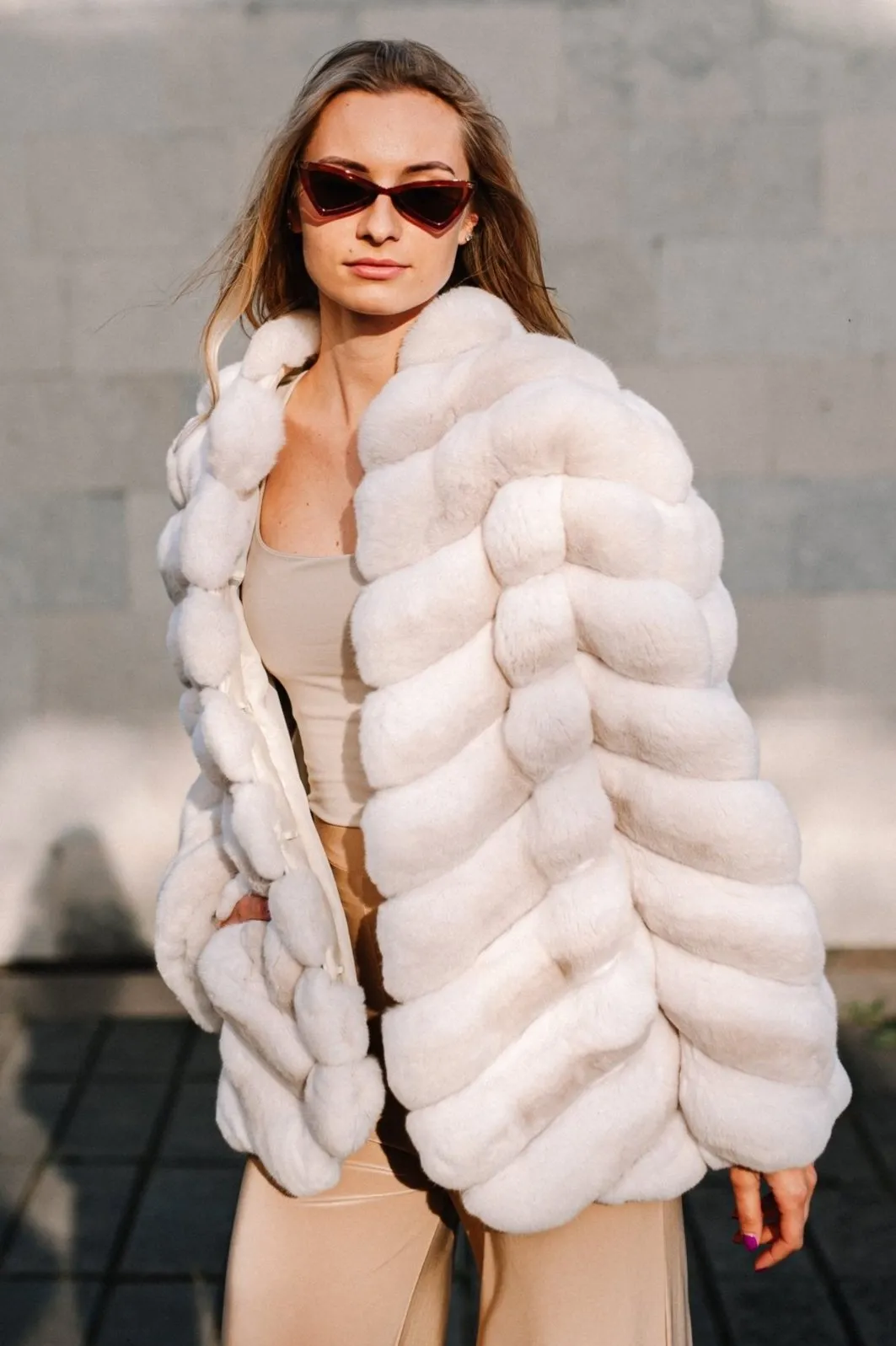 Cream Chinchilla Fur Coat