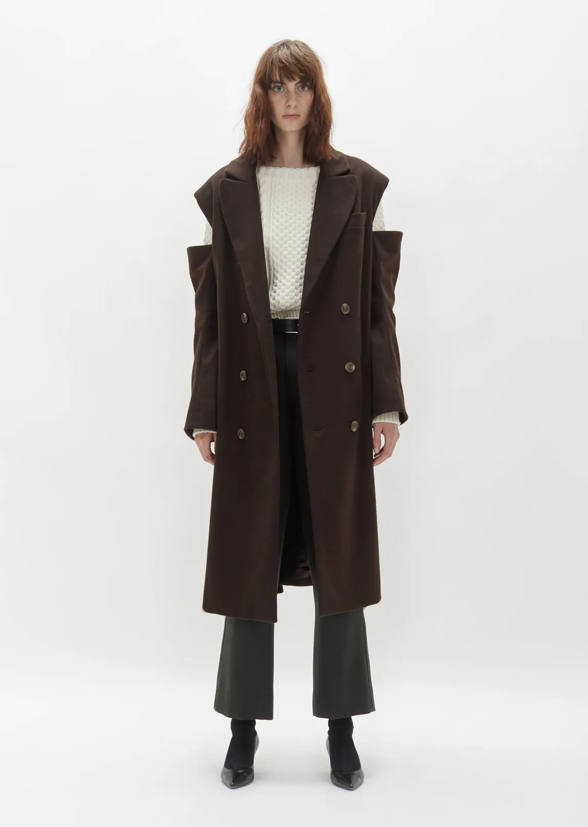 Cut Out Wool Overcoat