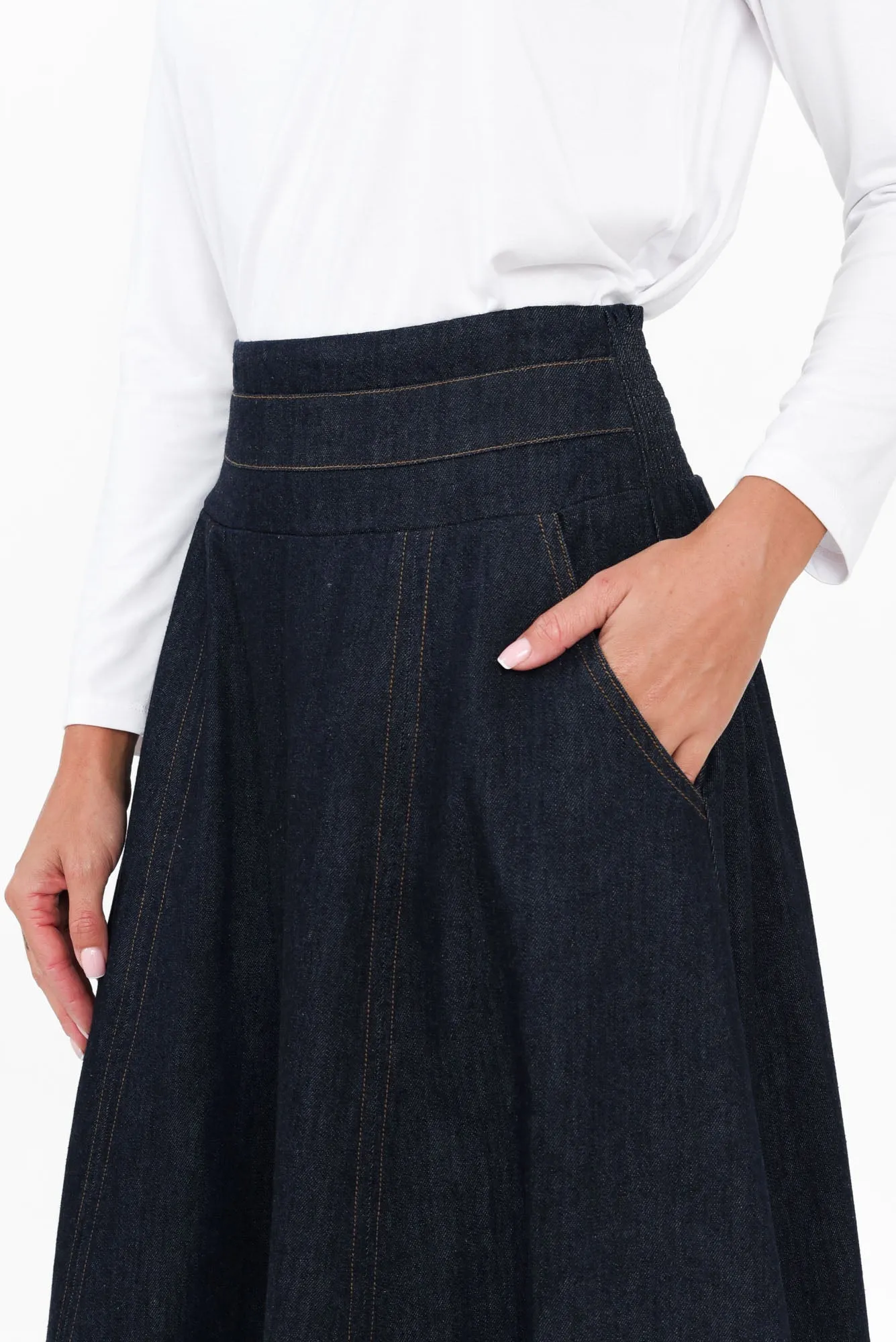 Dakota Dark Denim Skirt