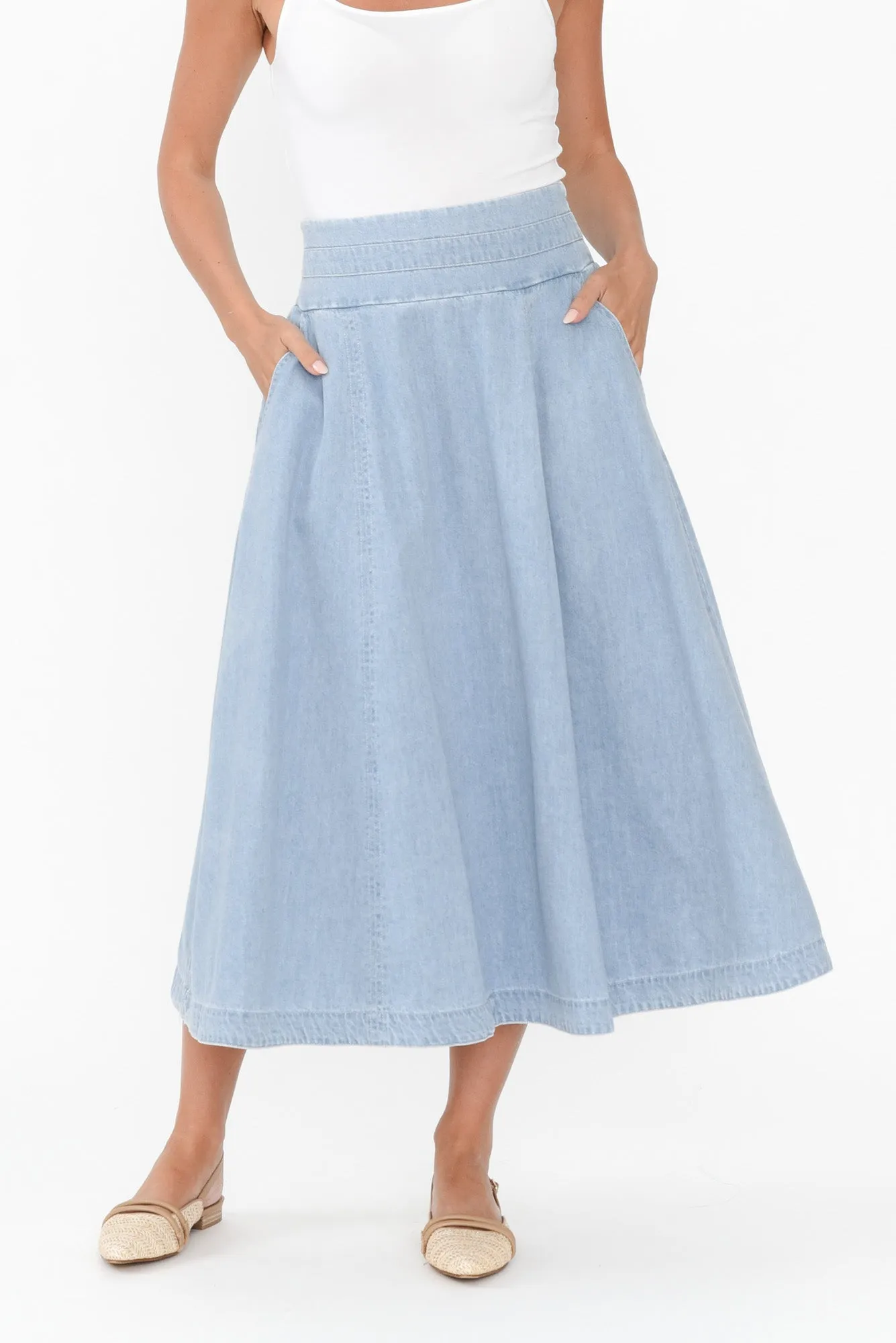 Darcy Light Wash Denim Skirt