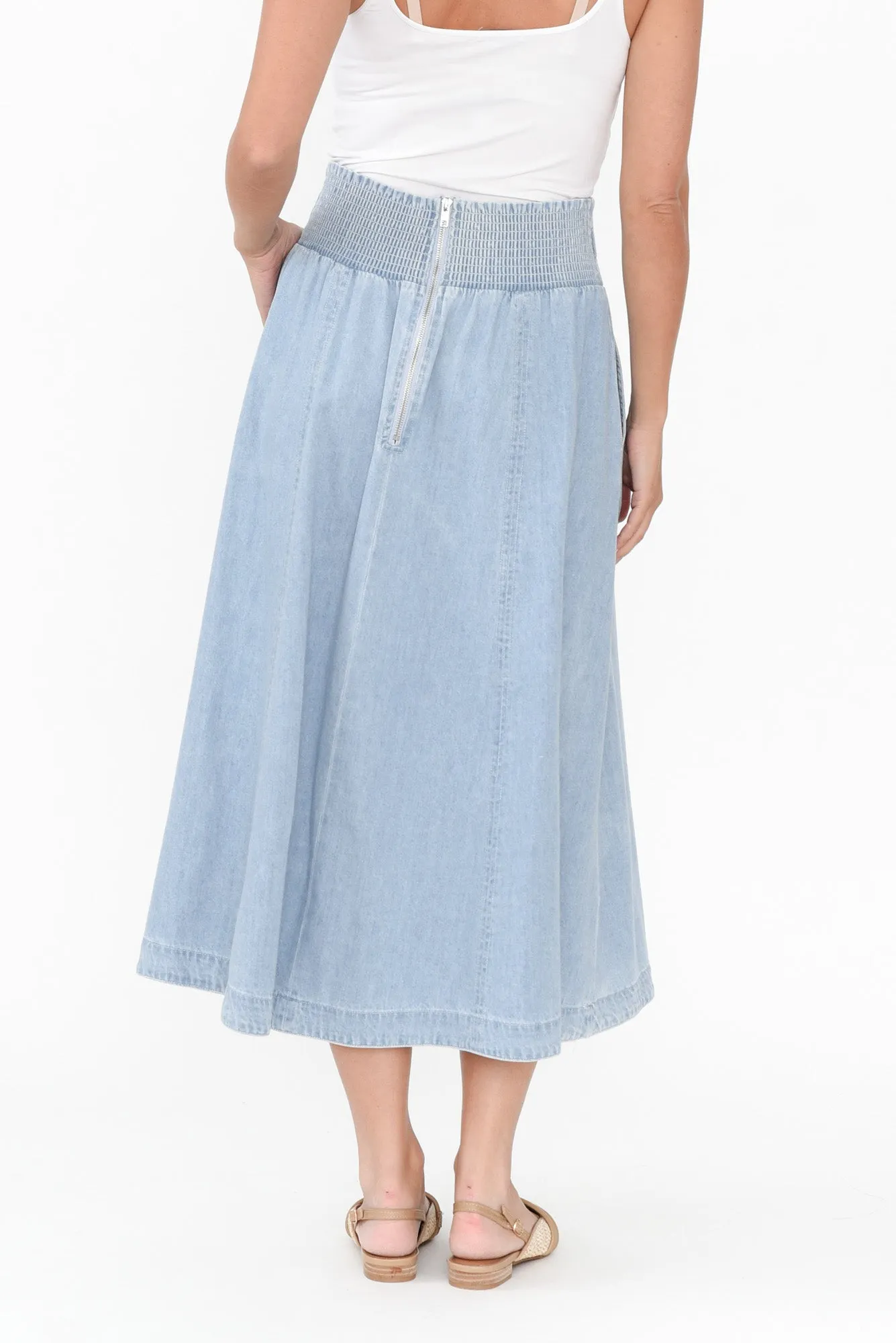 Darcy Light Wash Denim Skirt