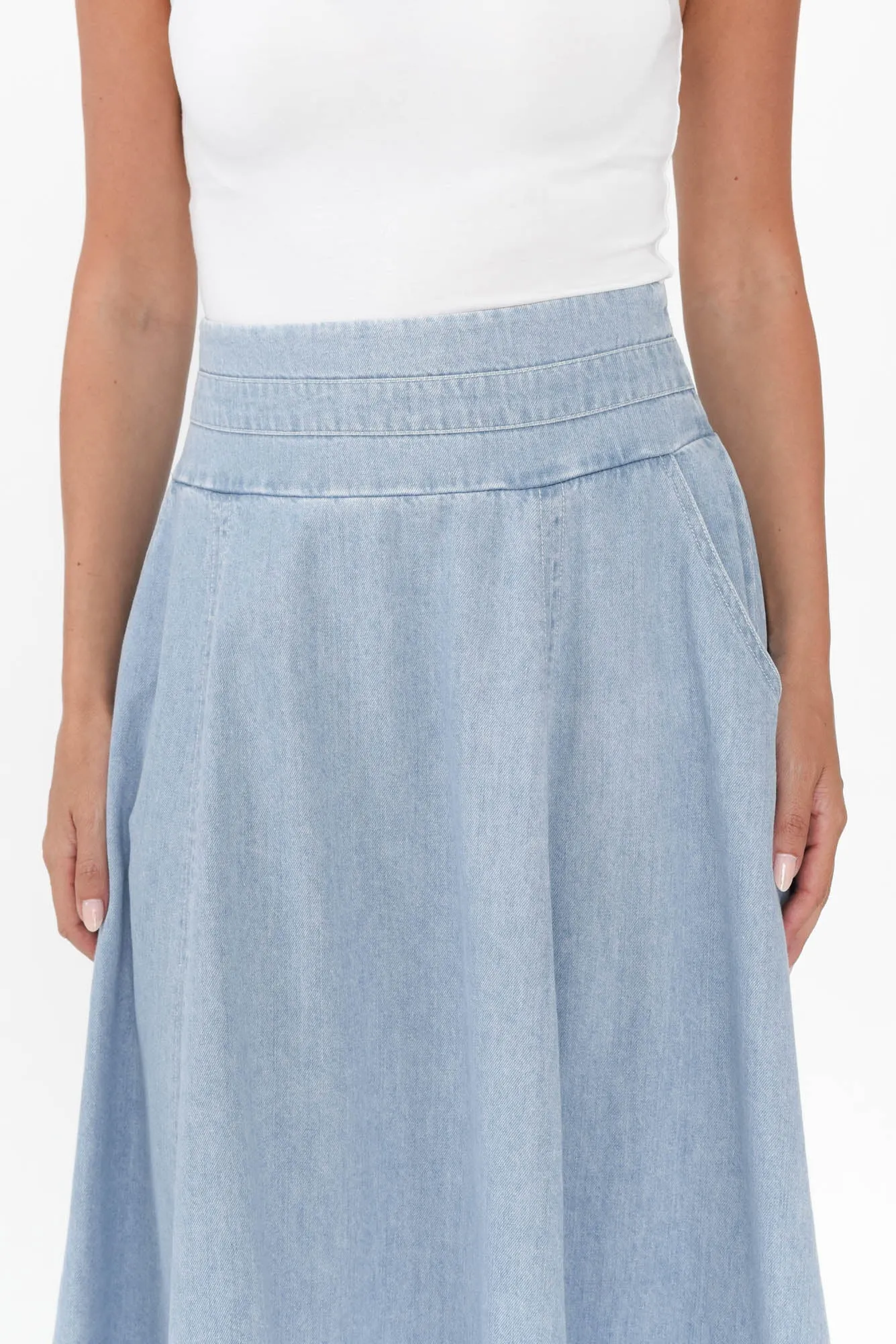 Darcy Light Wash Denim Skirt