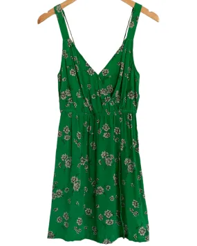 Dark Winter Floral Faux-wrap Sundress