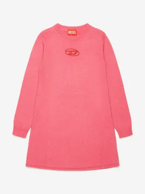 Diesel Girls Oval D Sweater Dress in Pink