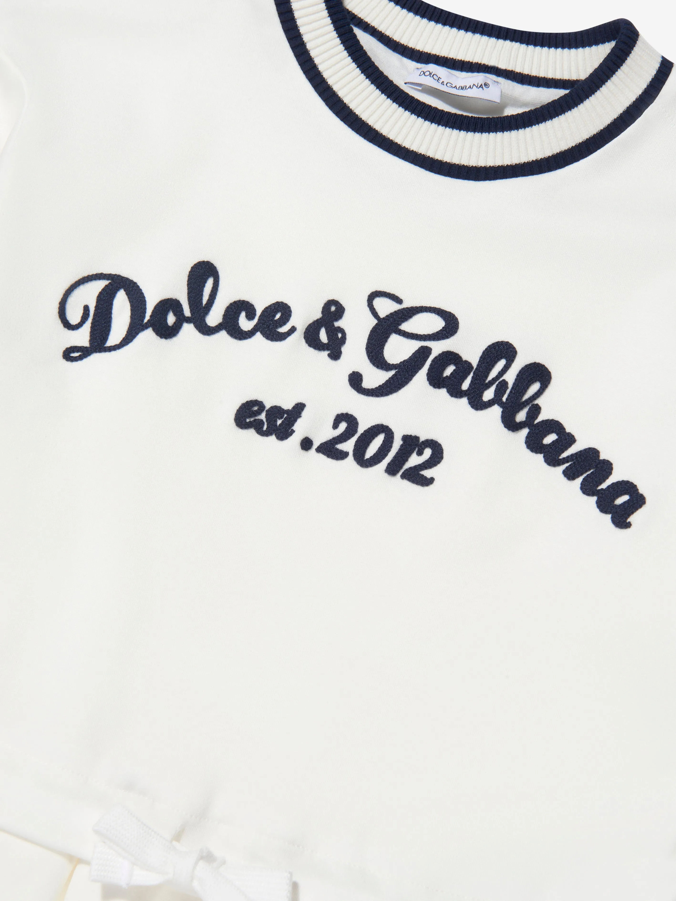 Dolce & Gabbana Girls Contrast Logo Sweater Dress