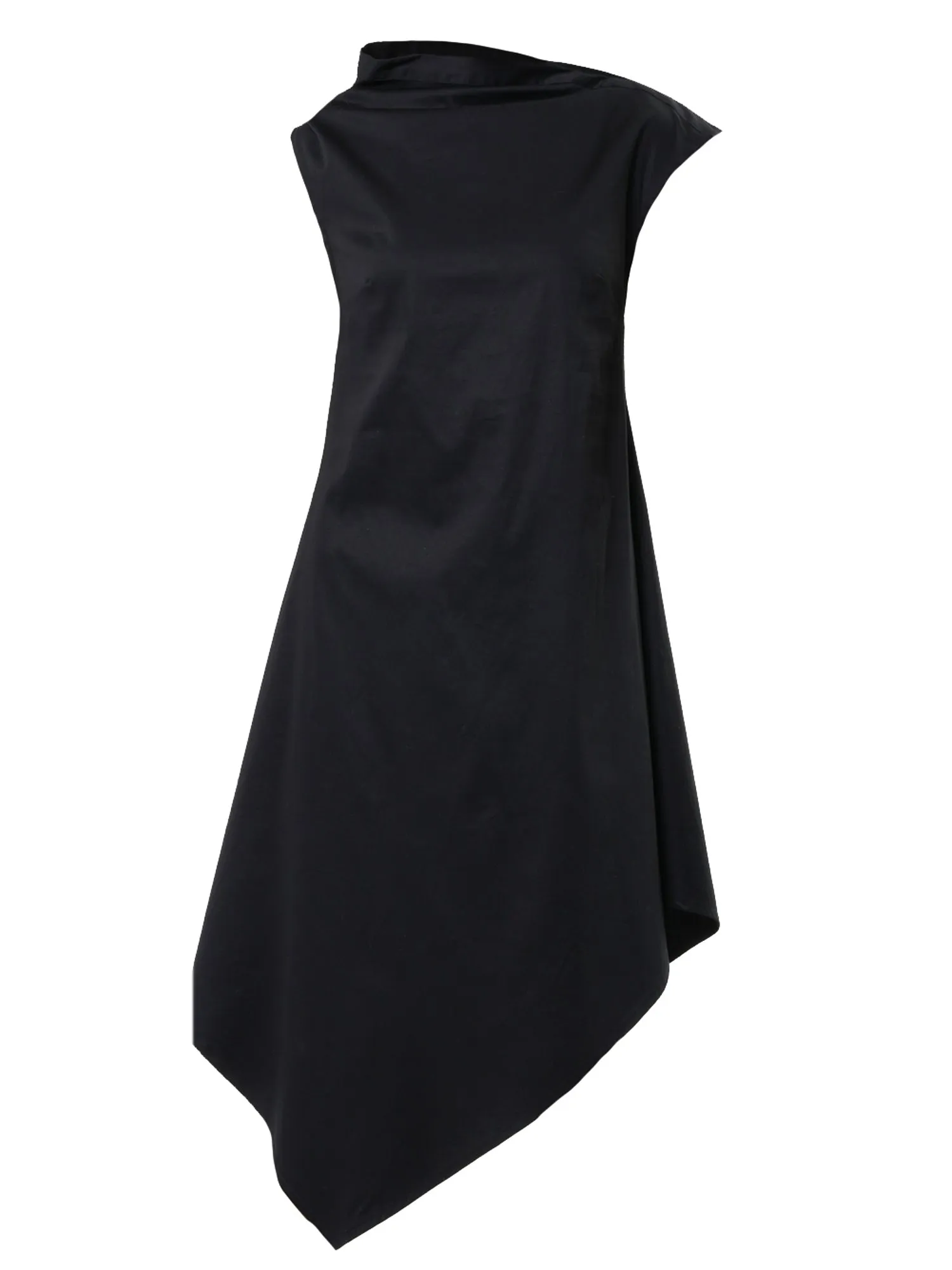 Elegant Satin Cotton Black Dress