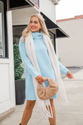 Faith In Love Sky Blue Turtleneck Sweater Dress FINAL SALE