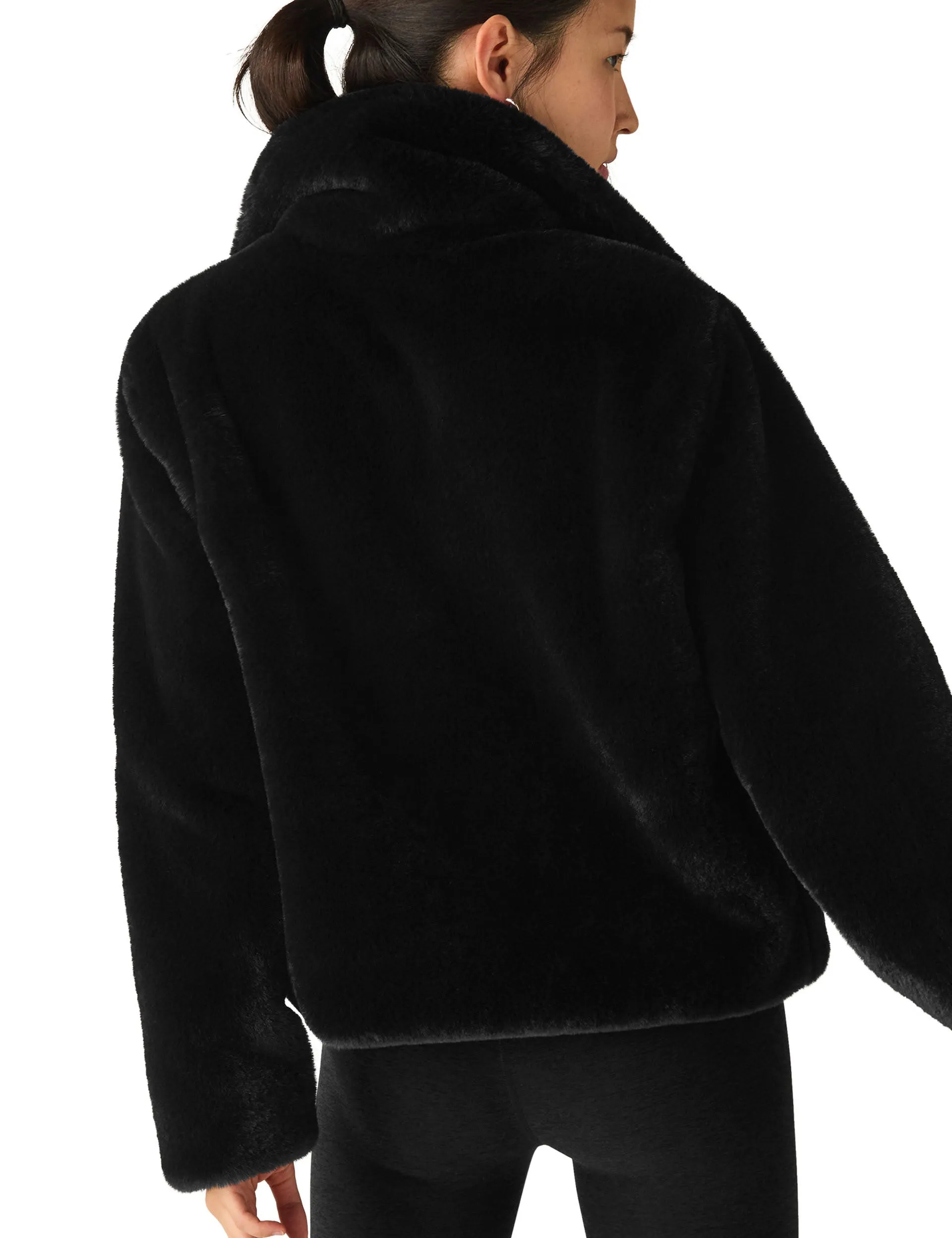 Faux Fur Jacket - Black