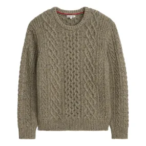 Fisherman Cable Crewneck Donegal Wool Grassland