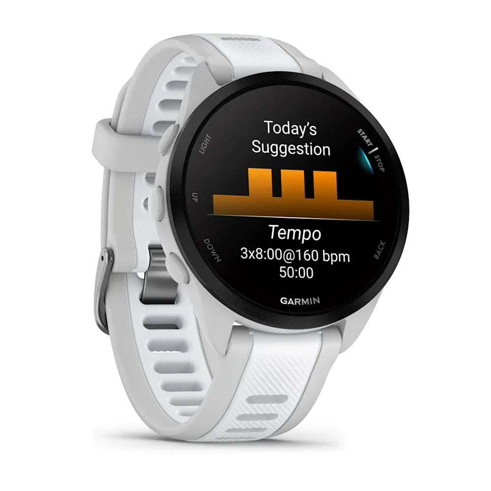 Garmin Forerunner® 165 Music Smartwatch, Mist Gray/Whitestone