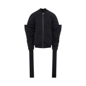 Gauntlet Padded Bomber Jacket in Black