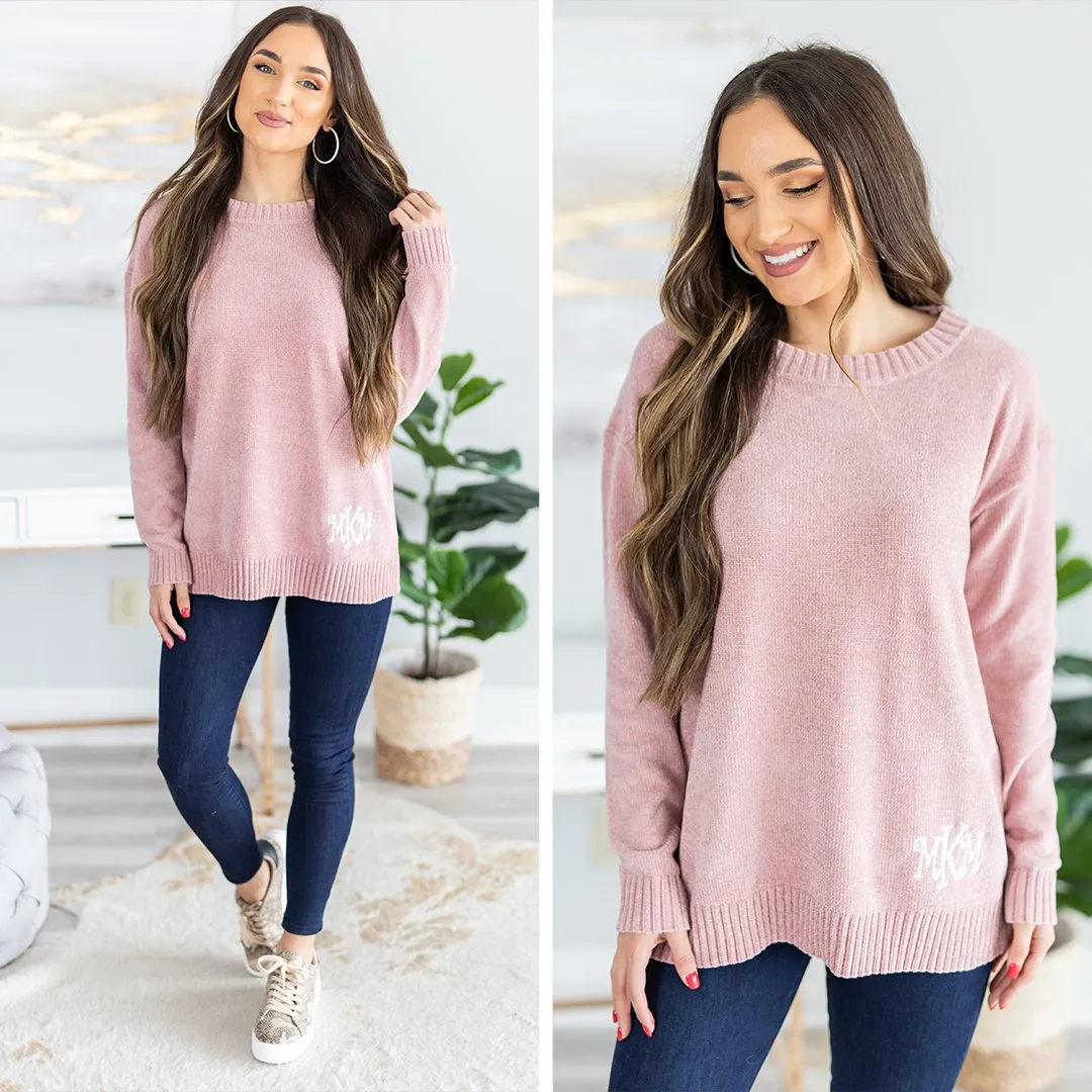 Get Involved Pink Chenille Sweater