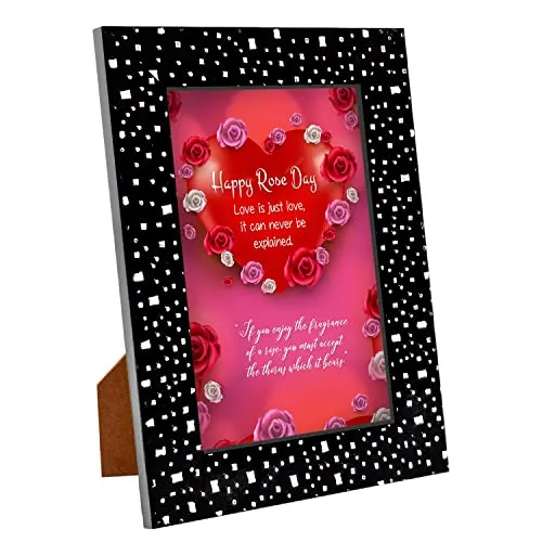 GIFT MY PASSION Happy Rose Day Love Quotation Photo Frame with Teddy Bear Combo Pack of 2 Gift for Him & Gift for Her