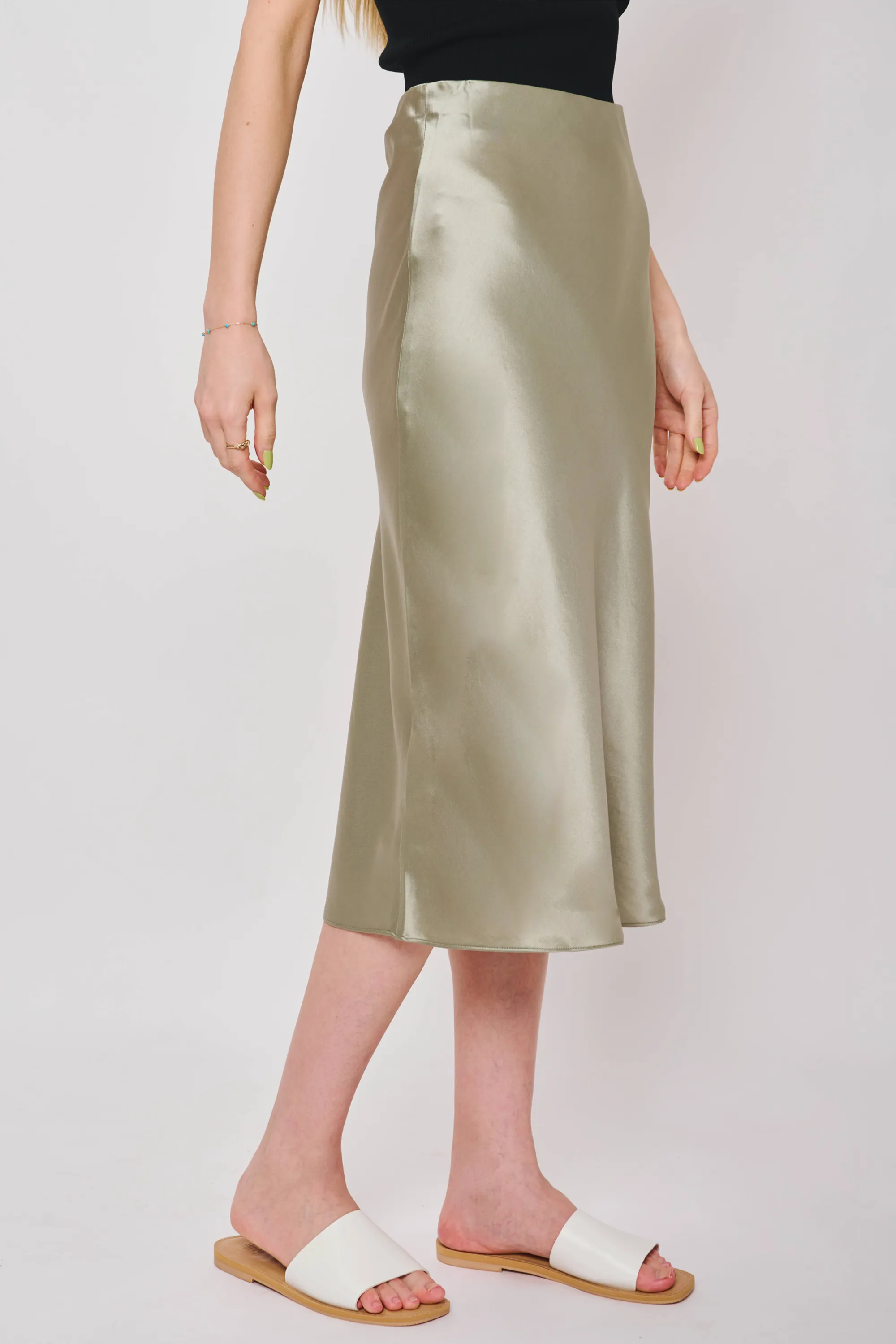 GLITTER B Mid-night midi skirt (Sage)