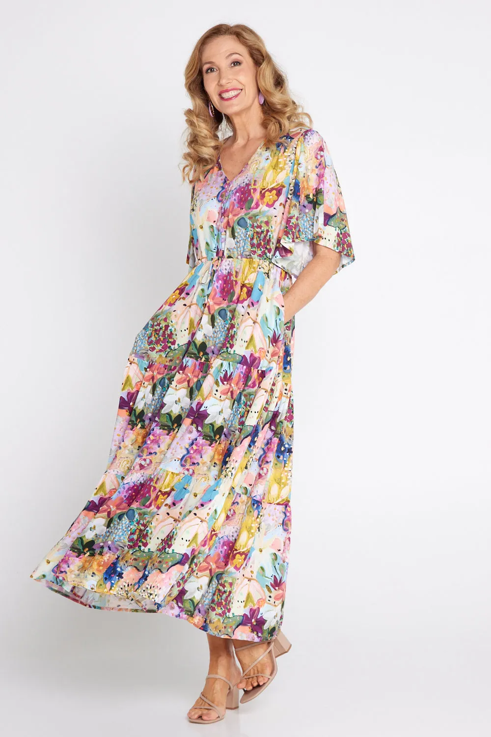 Gravity Dress - Spring Floral Painting