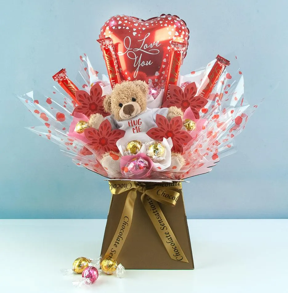 Hug Me I Love You Chocolate Bouquet