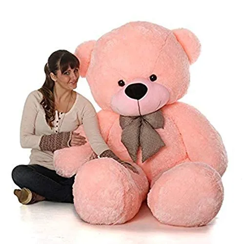 HUG 'n' FEEL SOFT TOYS Teddy Bear 4 feet, Soft Toy, Teddy Bear 4 feet for Girls, Soft Toys for Kids, Birthday Gift for Girls,Wife,Girlfriend,HusbandPlush & Stuffed Toys (Pink, 4 feet)