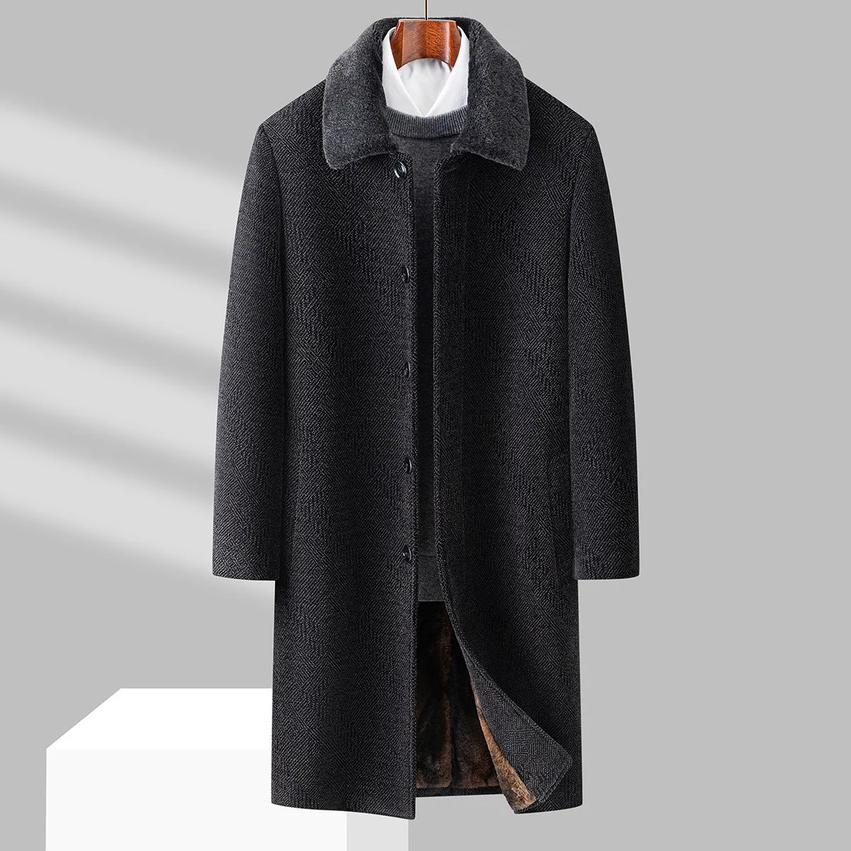 INSTOCK-Chenille mid-length men's coat