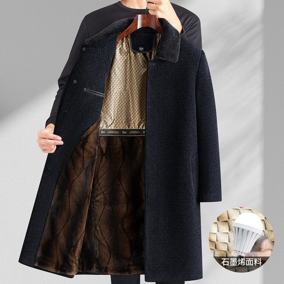 INSTOCK-Chenille mid-length men's coat