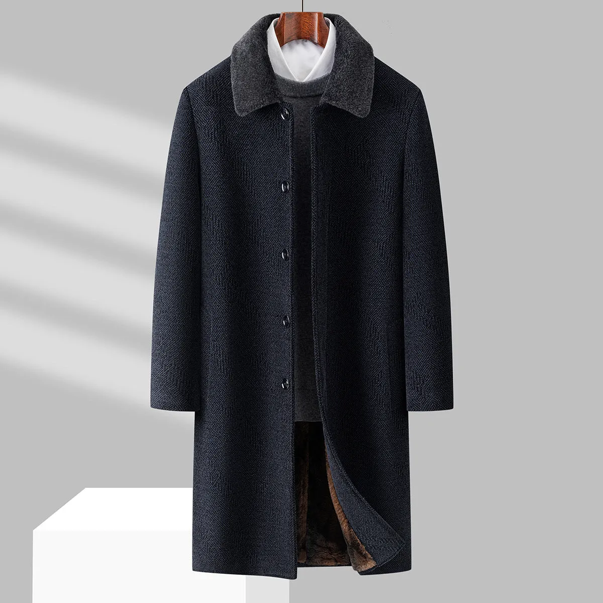 INSTOCK-Chenille mid-length men's coat