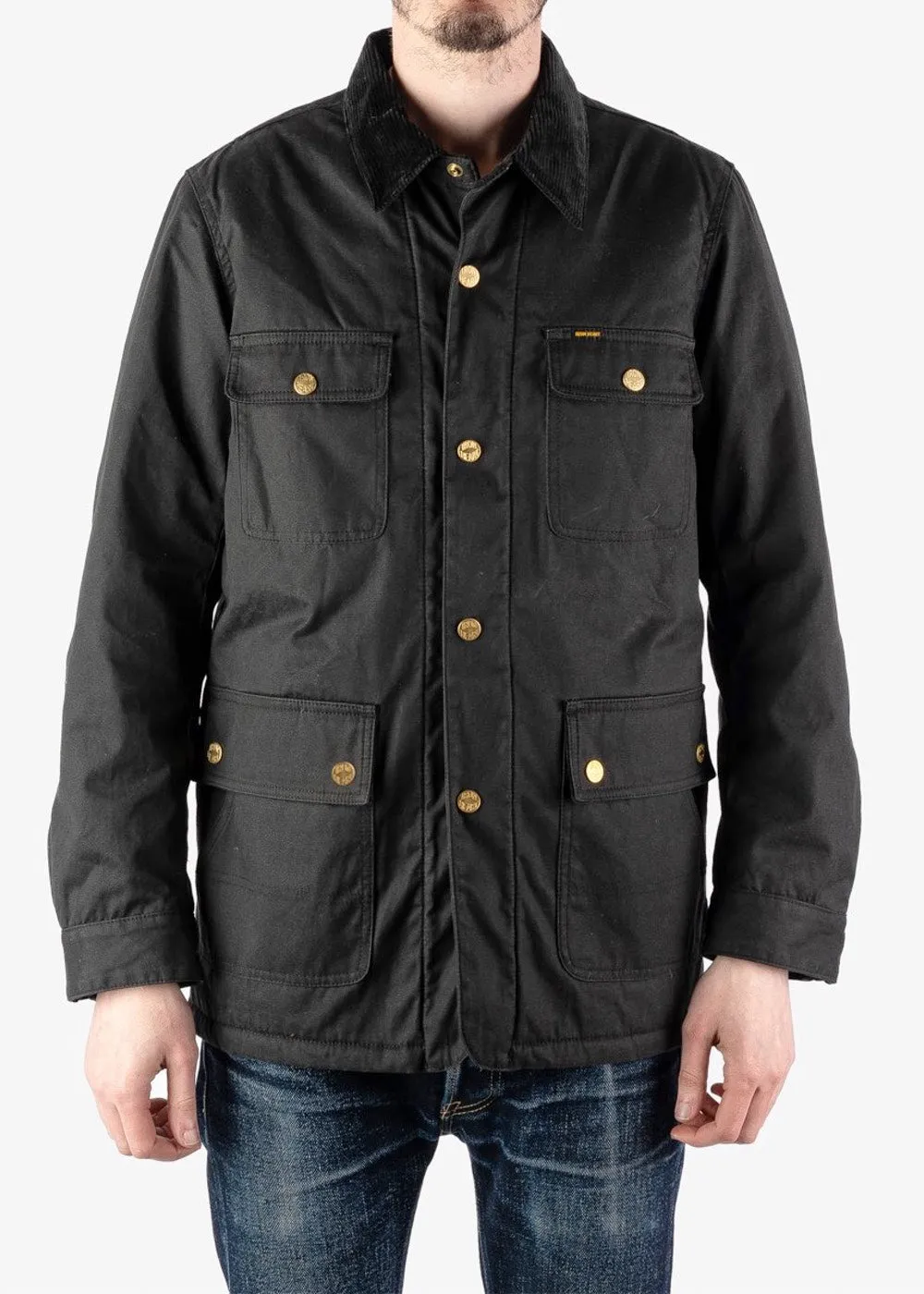 Iron heart 7oz Cotton Oiled Chore Jacket Black