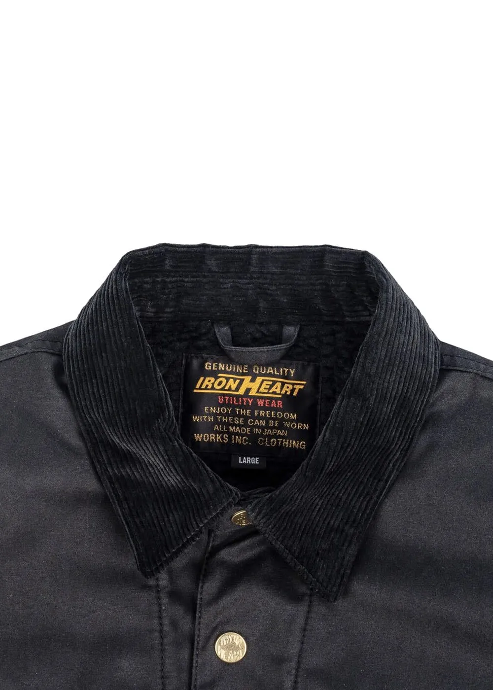 Iron heart 7oz Cotton Oiled Chore Jacket Black