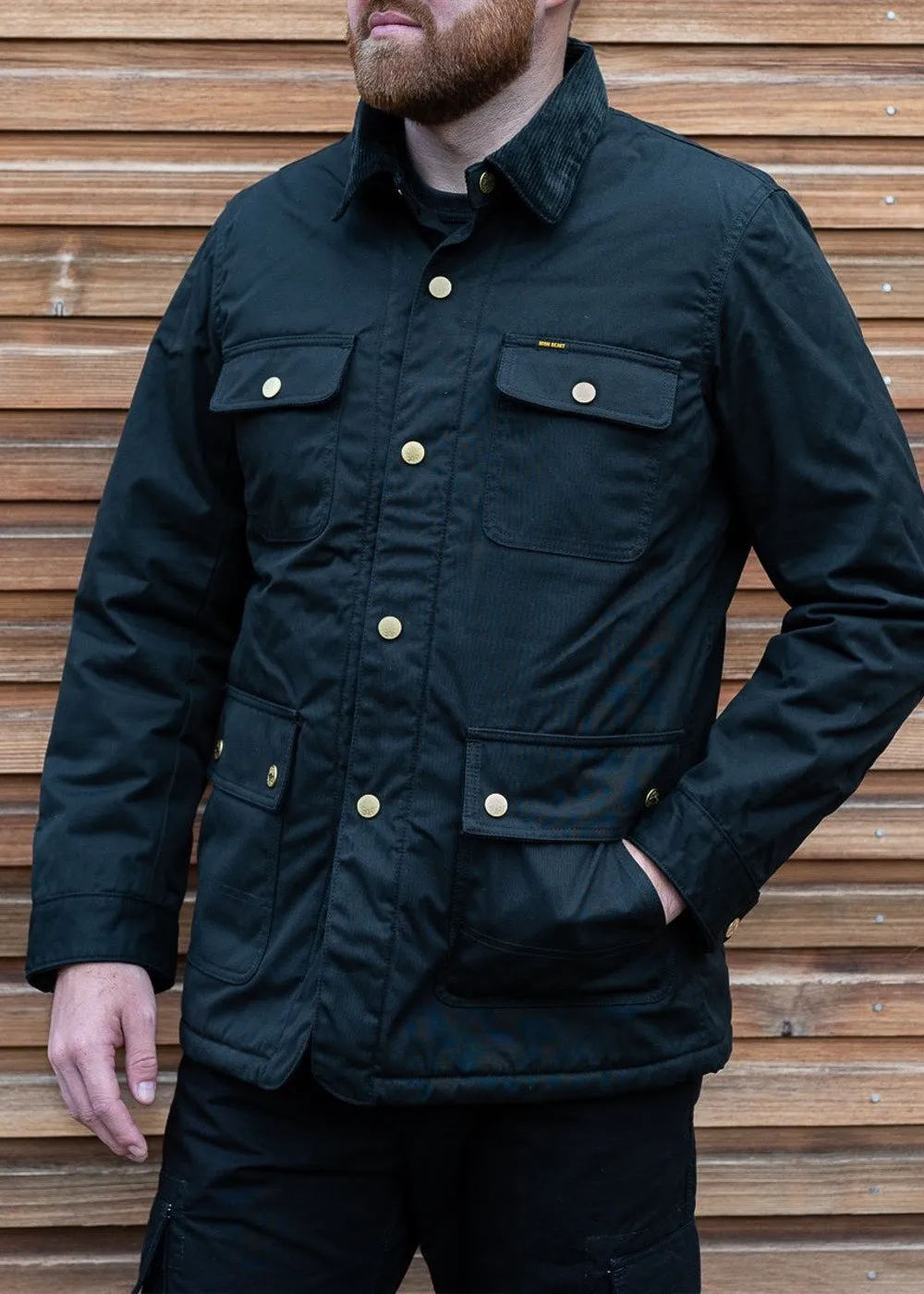 Iron heart 7oz Cotton Oiled Chore Jacket Black