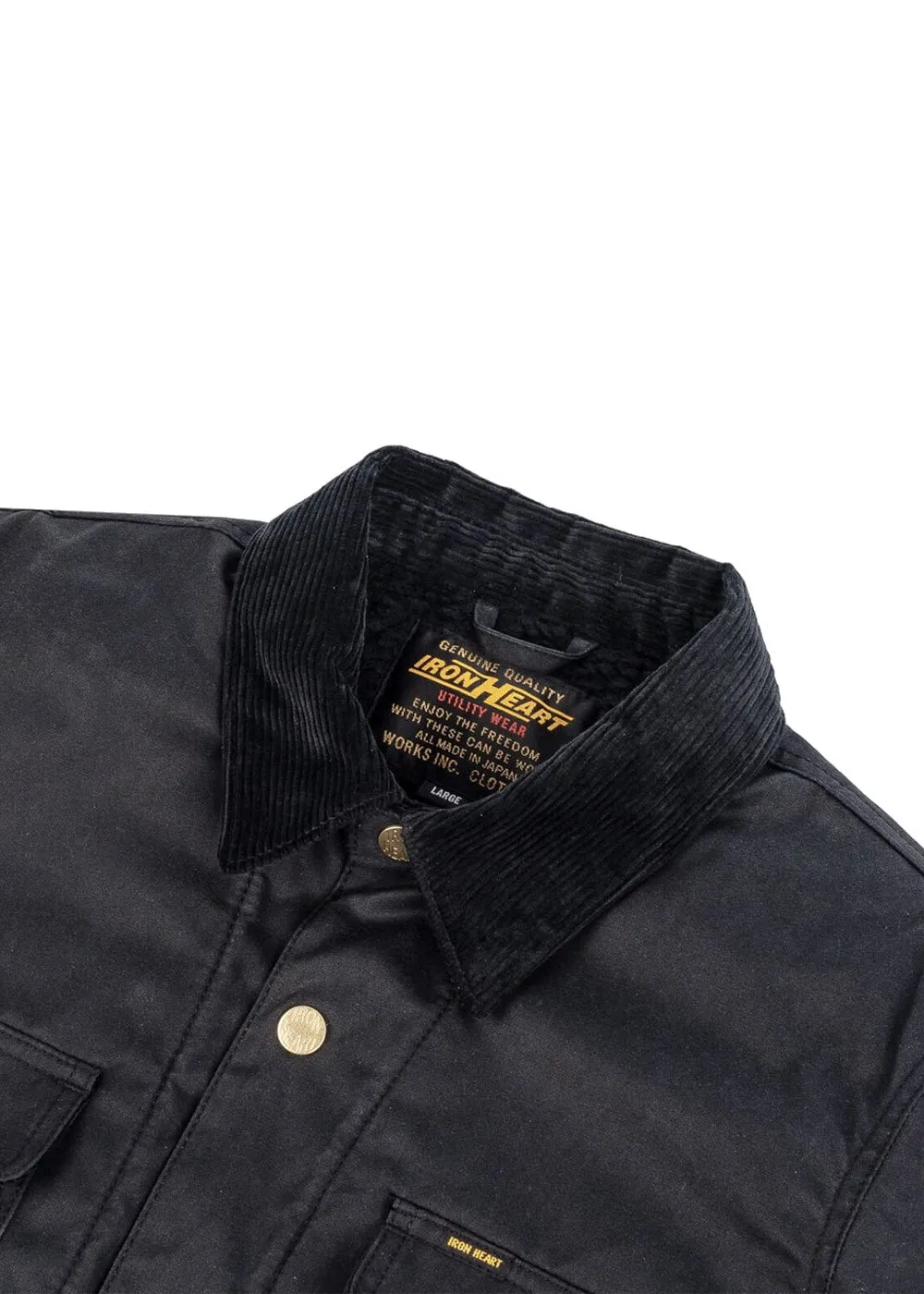 Iron heart 7oz Cotton Oiled Chore Jacket Black