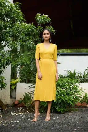 Isabella Wrap Dress - Yellow